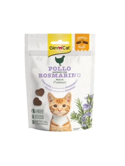 GimCat Crunchy Snacks Chicken & Rosmery Tahılsız Kedi Ödülü 50 gr