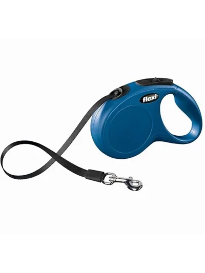 Flexi New Classic Otomatik Şerit Köpek Gezdirme Tasma XS 3 MT Mavi