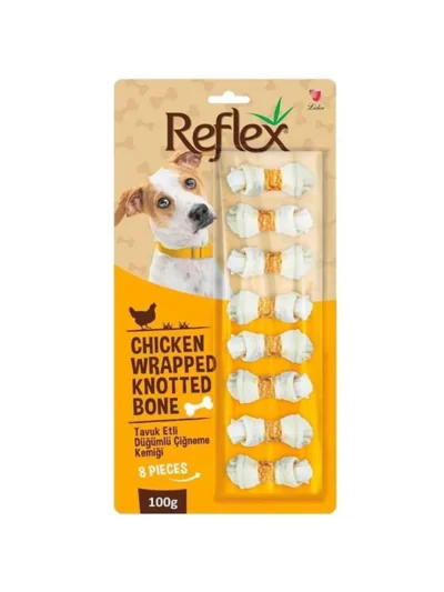 Reflex Tavuk Etli Düğümlü Çiğneme Kemiği 8'li 100 Gr