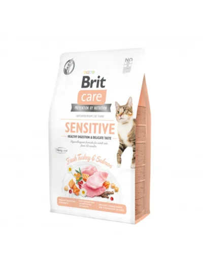 Brit Care Hipoalerjenik Sensitive Hindi ve Somonlu Tahılsız Hassas Kedi Maması 2 Kg