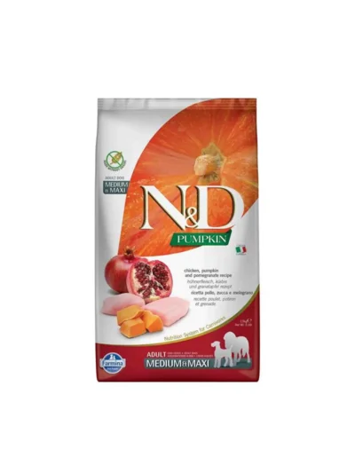 N&D Pumpkin Tahılsız Bal Kabaklı, Tavuk Etli Ve Narlı Orta Ve Büyük Irk Yetişkin Köpek Maması 2,5 Kg