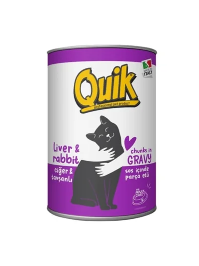 Quik Ciğerli Tavşanlı Kedi Konserve 415 Gram