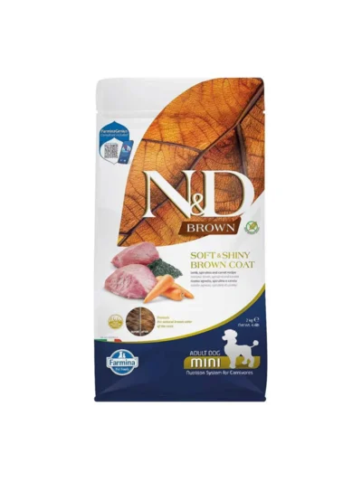 N&D Brown Kuzu Etli Spirulina ve Havuçlu Küçük Irk Yetişkin Köpek Maması 2kg