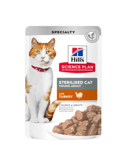 Hill's Gravy Sterilised Young Hindili Kısırlaştırılmış Yaş Kedi Maması 85gr