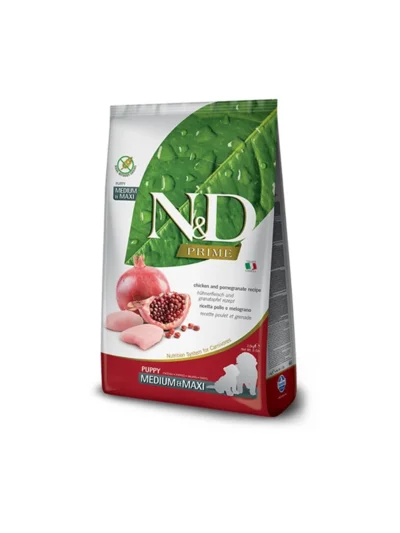 N&D Tahılsız Tavuklu Narlı Medium Maxi Yavru Köpek Maması 12 KG