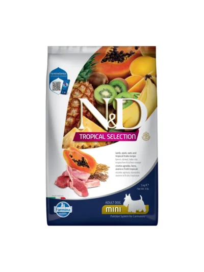 N&D Tropical Selection Kuzu Etli ve Tropikal Meyveli Mini Irk Yetişkin Köpek Maması 5kg