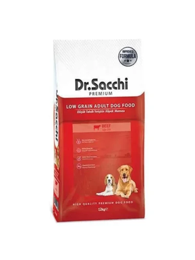 Dr.Sacchi Premium Sığır Etli Düşük Tahıllı Yetişkin Köpek Maması 12 Kg