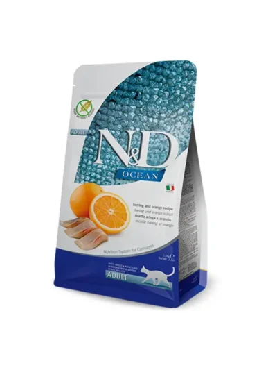 N&D Ocean Ringa Balıklı Portakallı Yetişkin Kedi Maması 5 KG