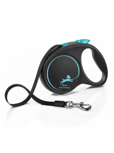 Flexi Black Desing Otomatik Gezdirme Tasması Mavi Medium 5 m