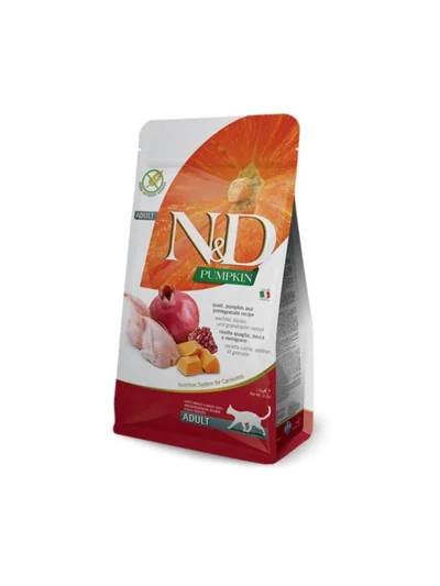 N&D Pumpkin Balkabaklı Bıldırcınlı Narlı Yetişkin Kedi Maması 5 KG