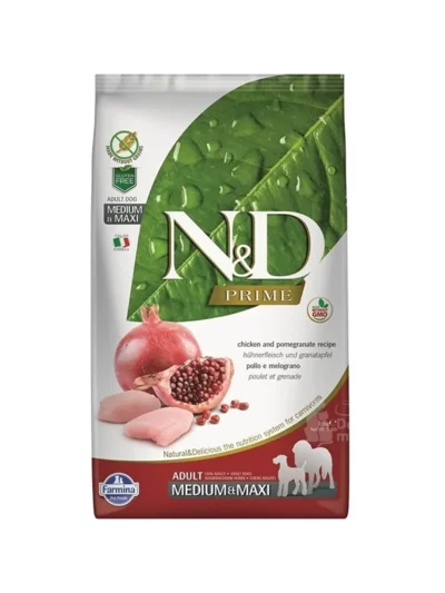 N&D Tahılsız Tavuklu Narlı Medium Maxi Yetişkin Köpek Maması 12 KG