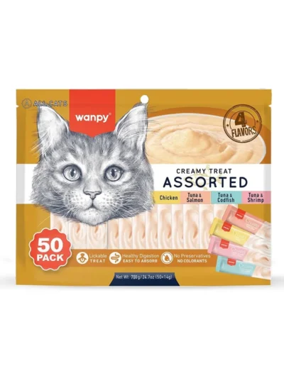 Wanpy Karışık Sıvı Kedi Ödül Maması 50*14 gr RA-MİX