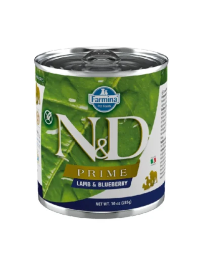 N&D Prime Kuzulu ve Yaban Mersinli Tahılsız Yetişkin Köpek Konservesi 285gr
