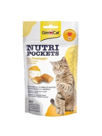 GimCat Nutripockets Peynir Ve Taurinli Kedi Ödülü 60 gr