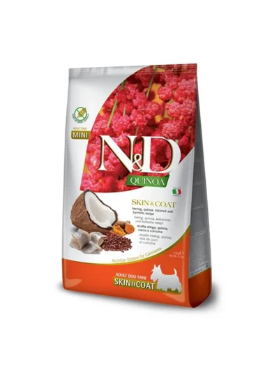 N&D Quinoa Skin&Coat Mini Ringa Kinoa Aromalı Deri Tüy Sağlığı Küçük Irk Köpek Maması 2,5 Kg