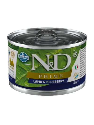 N&D Prime Kuzulu ve Yaban Mersinli Tahılsız Küçük Irk Yetişkin Köpek Konservesi 140 Gr