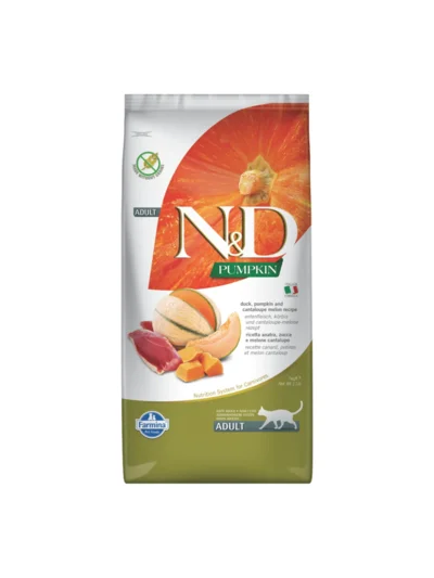 N&D Pumpkin Balkabaklı Ördekli Kavunlu Yetişkin Kedi Maması 5KG