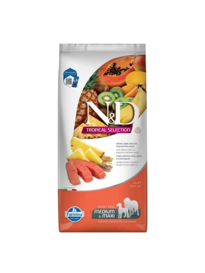 N&D Tropical Orta-Büyük Irk Somonlu Yetişkin Köpek Maması 10 Kg