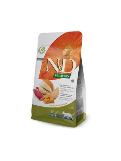 N&D Pumpkin Balkabaklı Ördekli Kavunlu Tahılsız Yetişkin Kedi Maması 1,5 Kg