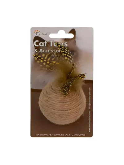 Eastland Hasır Tüylü Çıngıraklı Top Kedi Oyuncağı 6Cm