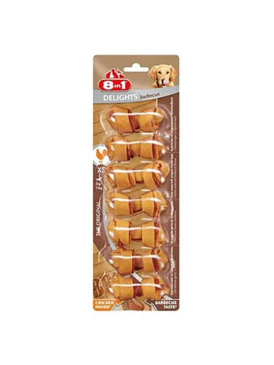 8 IN 1 Delights Barbecue Köpek Ödül Kemiği XS