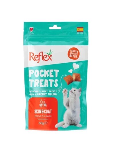 Reflex Pocket Treats Deri ve Tüy Bakımı Destekleyici Kedi Ödül Maması 60gr