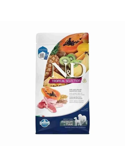 N&D Tropical Selection Kuzu Etli ve Tropikal Meyveli Orta ve Büyük Irk Yetişkin Köpek Maması 2kg