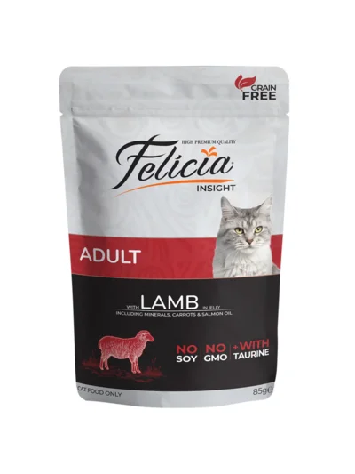 Felicia Pouch Tahılsız 85 gr Yetişkin Kuzu Etli Yaş Kedi Maması