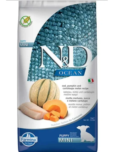 N&D Ocean Tahılsız Balkabağı&Morina&Kavun Puppy 7 Kg Mini Yavru Kuru Köpek Maması