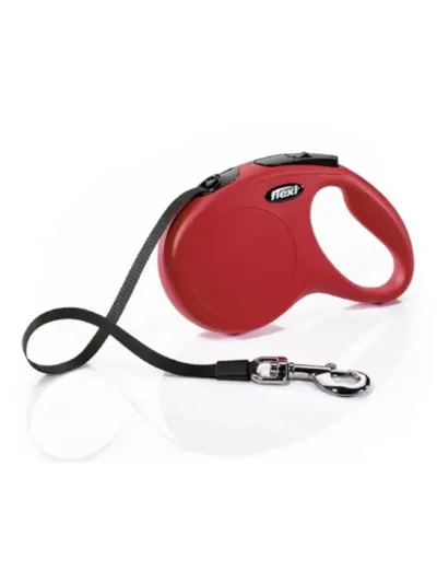 Flexi New Classic Otomatik Şerit Köpek Gezdirme Tasma M 5 MT Kırmızı