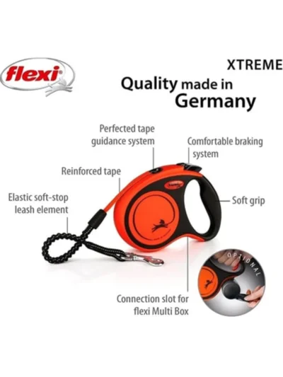Flexi XTREME Otomatik Şerit Köpek Gezdirme Kayışı 5 Metre Large