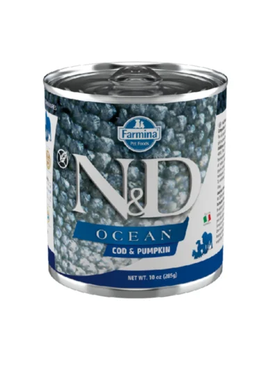 N&D Ocean Bal Kabaklı ve Morina Balıklı Tahılsız Yetişkin Köpek Konservesi 285g Gr
