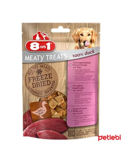 8 in 1 Freeze Drie Ördekli  Köpek Ödülü 50 Gr
