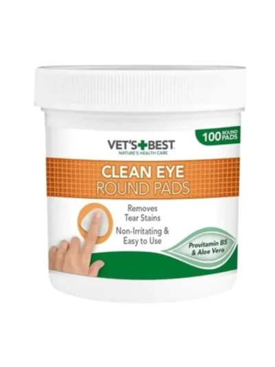Vet's Best Kedi ve Köpekler için Aloe Vera Özlü Göz Temizleme Pedi 100lü