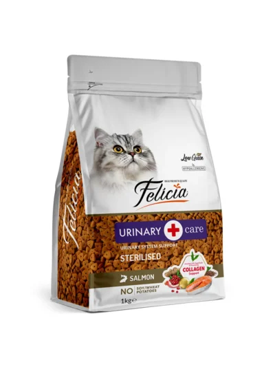 Felicia Kolajenli Somonlu Az Tahıllı Kısırlaştırılmış Kedi Maması HypoAllergenic Kedi Maması 1 Kg