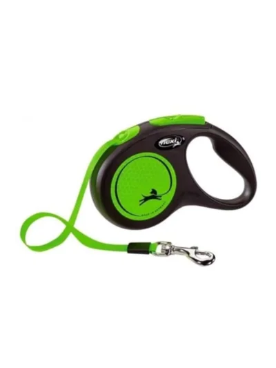 Flexi New Neon Otomatik Yesil Serit Gezdirme Small 5 Metre