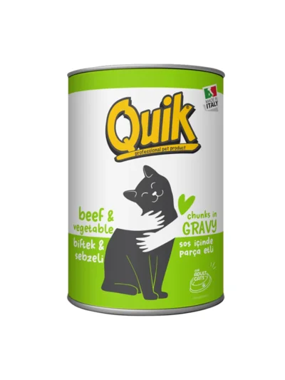 Quik Biftekli Ve Sebzeli Yetişkin Kedi Maması 415 GR