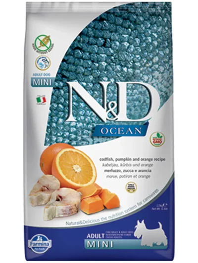N&D Ocean M.Balık,Pumpkin&Portakallı Adoult Mini 7 KG