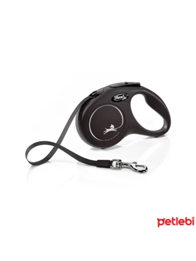 Flexi New Classic Otomatik Şerit Köpek Gezdirme Tasma S 5 MT Siyah