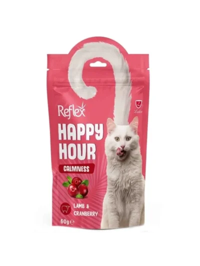 Reflex Happy Hour Calmness Kuzulu ve Kızılcıklı Kedi Ödül Maması 60gr