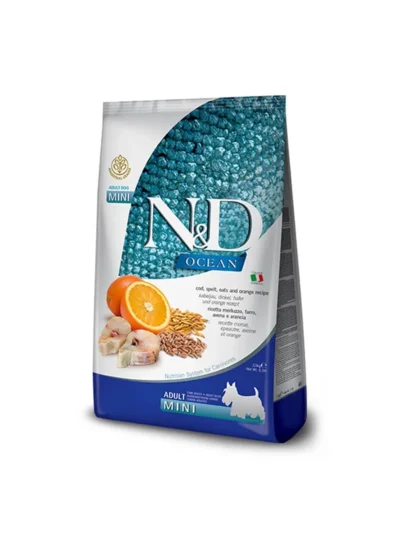 N&D Ocean Low Adult Mini Morina Balıklı Portakallı Yetişkin Köpek Maması 2,5 KG