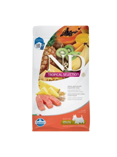 N&D Tropical Selection Somonlu ve Tropikal Meyveli Mini Irk Yetişkin Köpek Maması 1,5kg