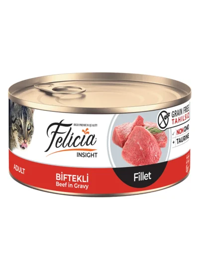 Felicia Tahılsız Konserve Biftekli Fileto Yaş Kedi Maması 85 Gr