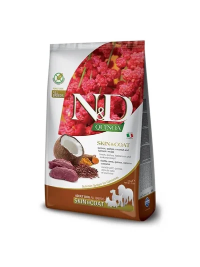 N&D Kinoa Skin Coat HiN&Distan Cevizi Geyik Etli Yetişkin Köpek Maması 7 KG