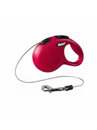 Flexi New Classic Otomatik İp Köpek Gezdirme Kayışı 3m (Kırmızı) [XS]