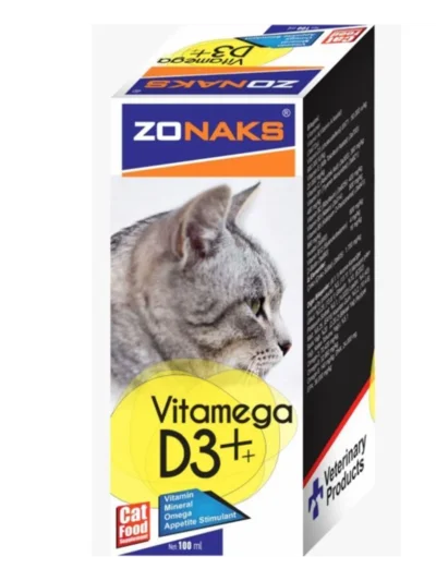 Zonaks Kediler İçin Vitamega D3+ 100 Ml