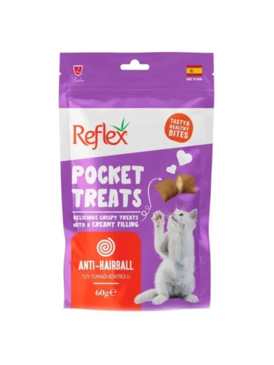 Reflex Pocket Treats Anti-Hairball Tüy Yumağı Kontrolü Kedi Ödül Maması 60gr