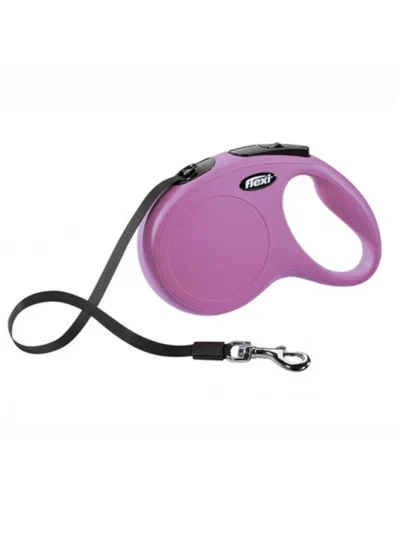 Flexi New Classic Otomatik Şerit Köpek Gezdirme Tasma M 5 MT Pembe