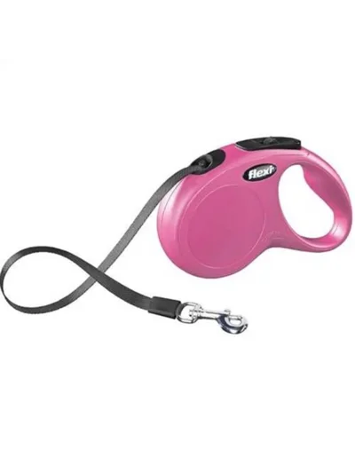 Flexi New Classic Otomatik Şerit Köpek Gezdirme Tasma XS 3 MT Pembe
