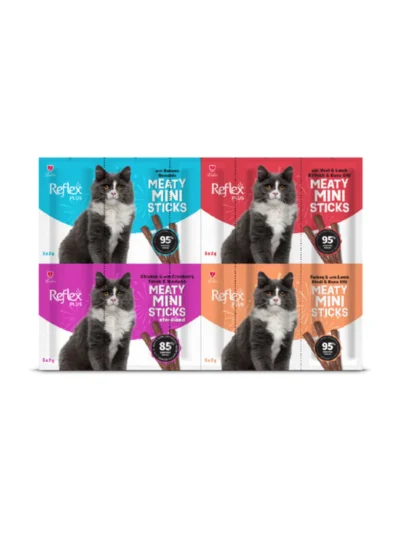 Reflex Plus Mini Mix Somonlu Kuzu Etli Biftekli Kısır Kedi Ödülü 2x20 Gr